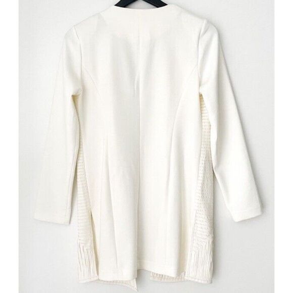 Chico's Traveler's Collection Open Cardigan Faux-Leather Strip NWT Size 4 - Picture 3 of 8